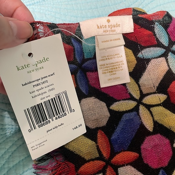 Kate spade kaleidoscope Jems / gems  scarf - Picture 2 of 11